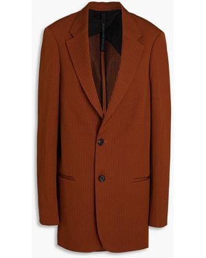 Petar Petrov Striped Cotton-blend Jacquard Blazer - Brown