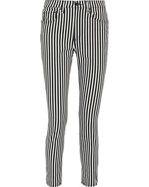Rag & Bone Striped High-rise Slim-leg Jeans - Black