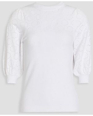 Cotton by Autumn Cashmere Pointelle-knit Top - White