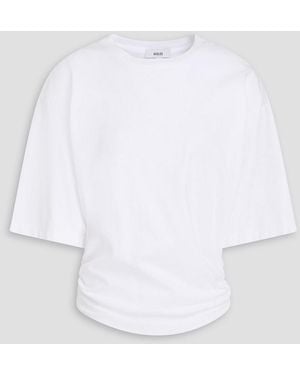 Agolde Ruched Cotton-jersey Top - White