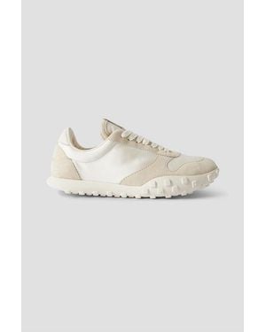 Jil Sander Moon Suede And Shell Trainers - White