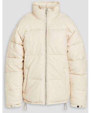 DEADWOOD Denver Quilted Padded Leather Jacket - Natural
