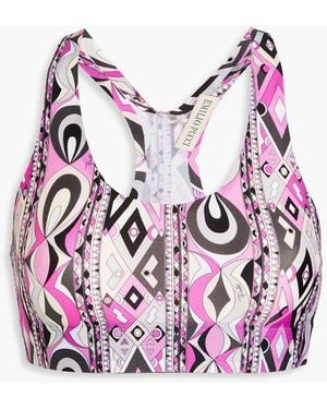 Emilio Pucci Printed Stretch-jersey Sports Bra - Pink