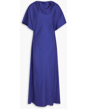 Rohe Draped Silk-Twill Maxi Dress - Blue