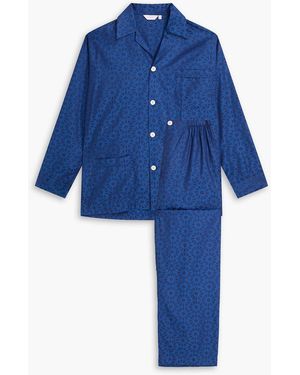 Derek Rose Pyjama "paris" aus baumwoll-twill - Blau