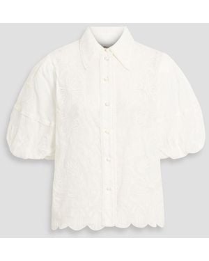 FARM Rio Embroidered Cotton Shirt - Natural
