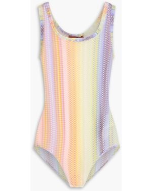 Missoni Checked Mesh Bodysuit - Purple