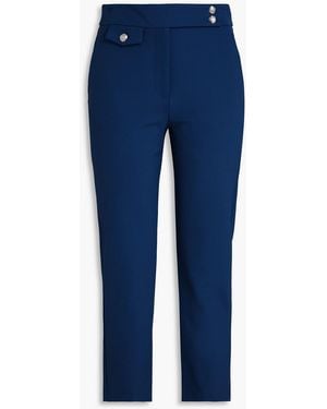 Veronica Beard Renzo Cropped Crepe Slim-leg Trousers - Blue