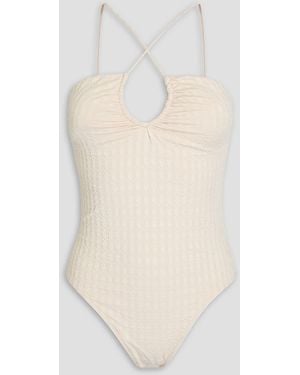 By Malene Birger Giabra Cloqué Swimsuit - White
