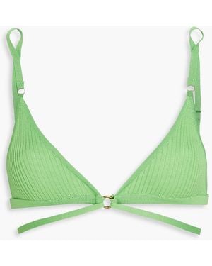 Love Stories Uma Ribbed-knit Triangle Bra - Green