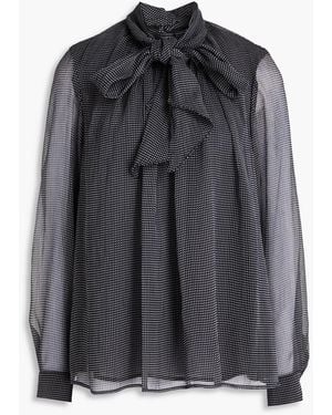 Claudie Pierlot Pussy-Bow Crepon Blouse - Black
