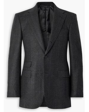 dunhill Prince Of Wales Checked Wool Suit Jacket - Black