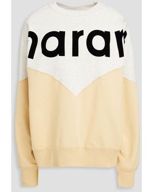 Isabel Marant Flocked Cotton-blend Fleece Sweatshirt - Black