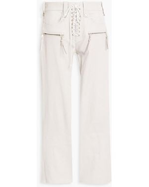 Off-White c/o Virgil Abloh Cropped Stretch-Leather Bootcut Pants - White