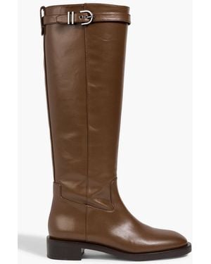 Stuart Weitzman Maverick Buckled Leather Knee Boots - Brown