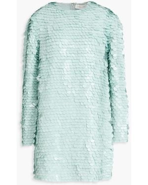 Zimmermann Sequined Silk-organza Mini Dress - Blue