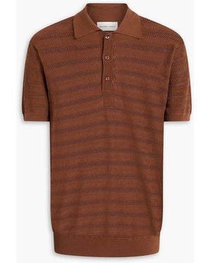 Frescobol Carioca Vidal Pointelle-Knit Cotton Polo Shirt - Brown