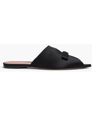 Zimmermann Bow-Detailed Satin Mules - Black