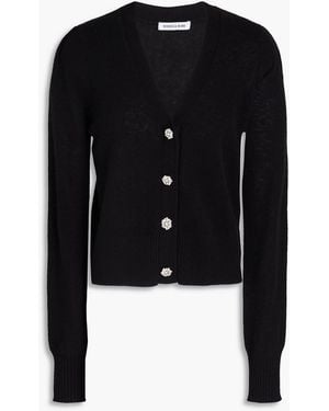 Veronica Beard Solene Crystal-embellished Cashmere Cardigan - Black