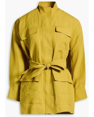 Casa Raki India Belted Linen Jacket - Yellow