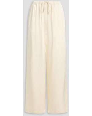 Jonathan Simkhai Crinkled-Satin Wide-Leg Trousers - White