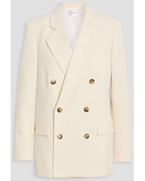 FRAME Double-Breasted Twill Blazer - Natural