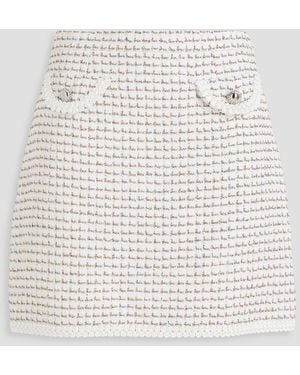 Alessandra Rich Metallic Tweed Mini Skirt - Natural