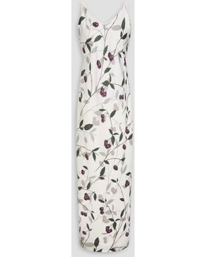 Stella McCartney Printed Silk-twill Maxi Slip Dress - White