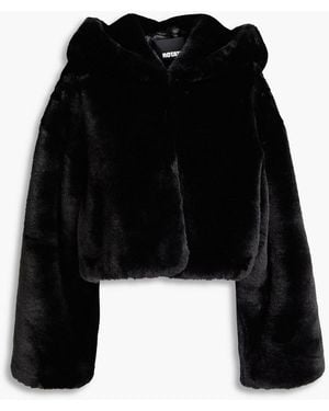 ROTATE BIRGER CHRISTENSEN Faux Fur Hooded Jacket - Black