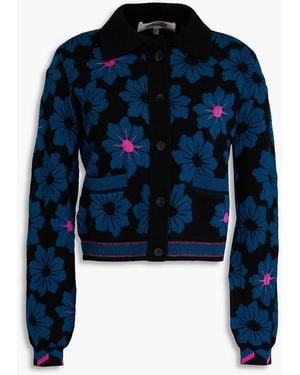 Diane von Furstenberg Petey Jacquard-knit Cardigan - Blue