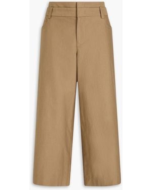 Vince Cotton And Wool-Blend Twill Culottes - Natural