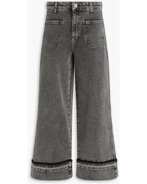 Rag & Bone Melina Acid-Wash High-Rise Wide-Leg Jeans - Grey