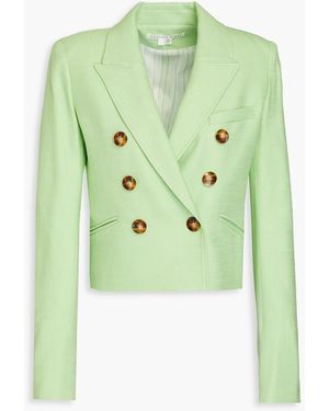 Veronica Beard Nevis Double-breasted Twill Blazer - Green