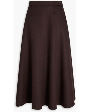 Rohe Wool-Blend Felt Midi Skirt - Brown