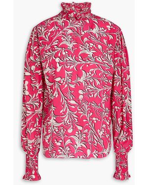 Isabel Marant Yoshi oberteil aus crêpe de chine mit print - Pink