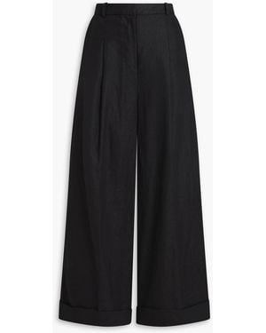 Faithfull the Brand Clove Linen Wide-leg Trousers - Black