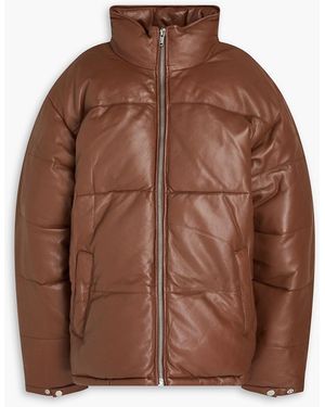 DEADWOOD Denver Quilted Leather Jacket - Brown