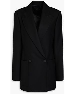 JOSEPH Florian Double-Breasted Wool-Blend Twill Blazer - Black