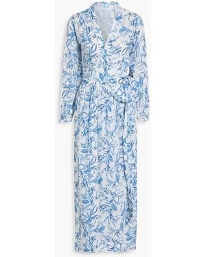 Melissa Odabash Rachel Printed Voile Maxi Wrap Dress - Blue