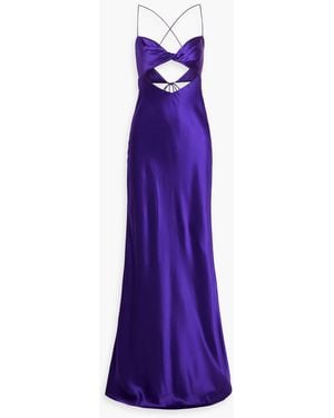 The Sei Cutout Silk-Satin Gown - Purple