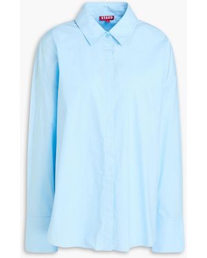 STAUD Colton Cotton-poplin Shirt - Blue