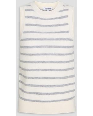 Veronica Beard Jerrel Striped Cashmere Tank - Natural