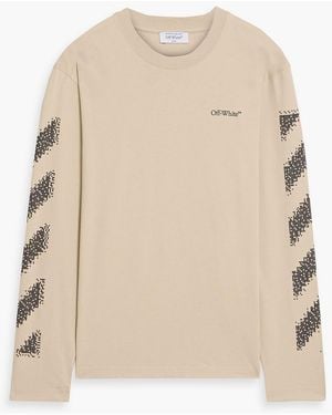 Off-White c/o Virgil Abloh Printed Cotton-Jersey T-Shirt - Natural