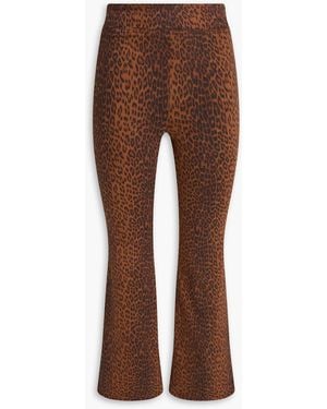 FRAME Hoch sitzende cropped bootcut-jeans "jetset" mit leopardenprint - Braun