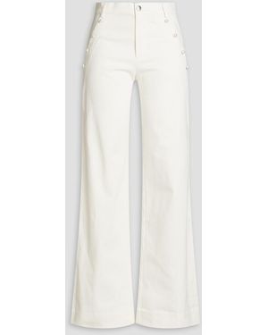 Cami NYC Luanne Bead-embellished Cotton-blend Wide-leg Trousers - White