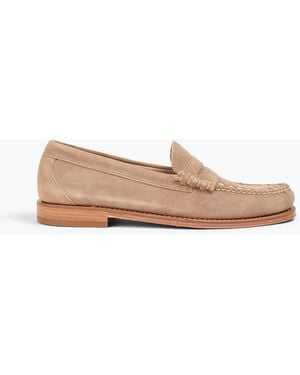 G.H. Bass & Co. Suede Penny Loafers - White