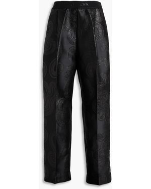 Stine Goya Ciara Metallic Fil Coupé Wide-leg Trousers - Black