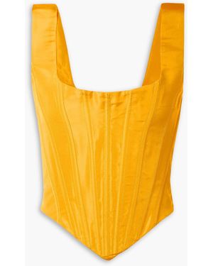 Christopher John Rogers Silk-faille Bustier Top - Orange