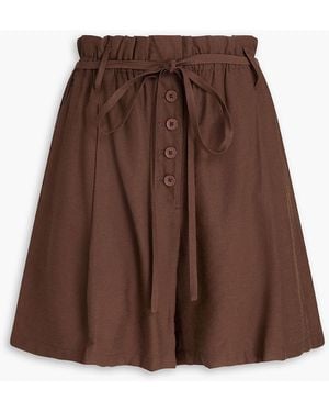 A.Emery Cora Belted Twill Shorts - Brown