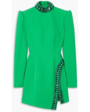 Andrew Gn Minikleid aus crêpe mit kristallverzierung und rollkragen - Grün